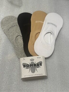 Bombas UnisexNo-Show Sock Pack — White, Black, Gray, Tan